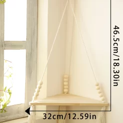 Wooden Wall Shelf Macrame Corner - Image 5