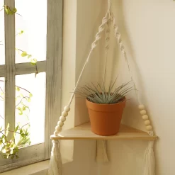 Wooden Wall Shelf Macrame Corner - Image 3