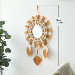 Macrame Fringe Decorative Mirror - Image 5