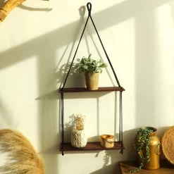 Wooden Shelf Macrame Floating Shelves - Image 6