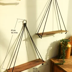 Wooden Shelf Macrame Floating Shelves - Image 5