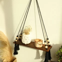 Wooden Shelf Macrame Floating Shelves - Image 4