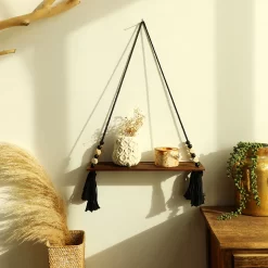 Wooden Shelf Macrame Floating Shelves - Image 2