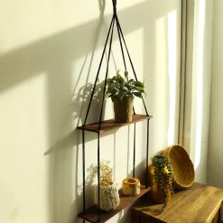 Wooden Shelf Macrame Floating Shelves - Image 3