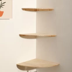Wall Corner Shelves Wood Floating - Image 4