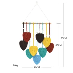 Leaf Tapestry Macrame Wall Hanging Boho - Image 5