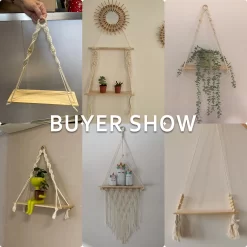 Macrame Wall Hanging Shelf Boho - Image 6