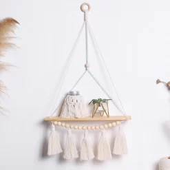 Macrame Wall Hanging Shelf Boho - Image 3