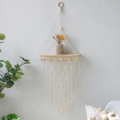 Macrame Wall Hanging Shelf Boho - Image 5