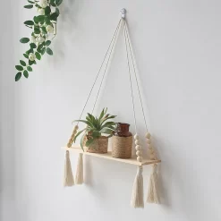 Macrame Wall Hanging Shelf Boho - Image 2