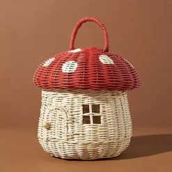 Mushroom Hand Woven Rattan Basket - Image 6