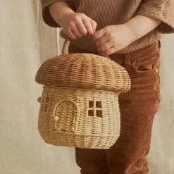 Mushroom Hand Woven Rattan Basket - Image 2