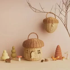 Mushroom Hand Woven Rattan Basket - Image 5