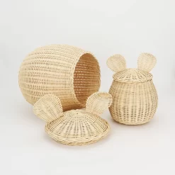 Rattan Woven Storage Basket Mouse - Image 3