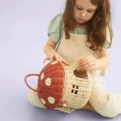 Castle Mushroom Rattan Handmade Basket - Image 6
