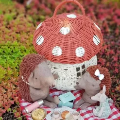 Castle Mushroom Rattan Handmade Basket - Image 4