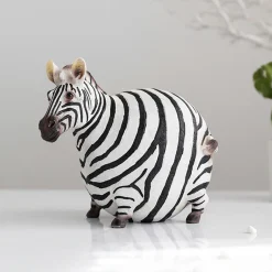 Nordic Resin Cute Fat Zebra Figurine - Image 2