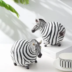 Nordic Resin Cute Fat Zebra Figurine - Image 3