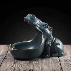 Resin Hippo Statue Sculpture - Image 4