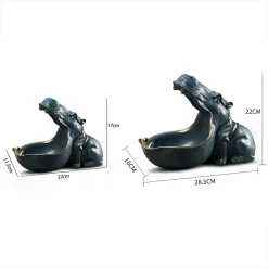 Resin Hippo Statue Sculpture - Image 3