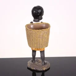African Figurine Little Boy Tribal Kid Statue - Image 3