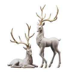 Deer Statue Reindeer Figurines Resin - Image 4