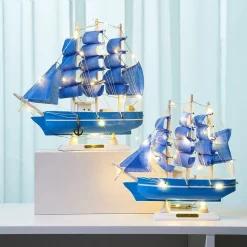 Aesthetic Wooden Pirate Ship Statue - Image 5