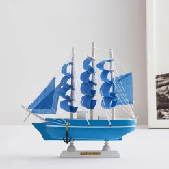Aesthetic Wooden Pirate Ship Statue - Image 4