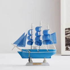 Aesthetic Wooden Pirate Ship Statue - Image 6