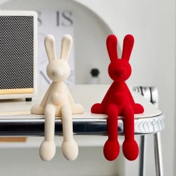Rabbit Flocking Bunny Resin Statue - Image 5