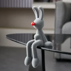 Rabbit Flocking Bunny Resin Statue - Image 3