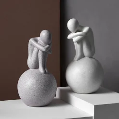 Nordic Style Couple Figure Sculpture - Image 4
