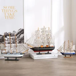 Wooden Sailboat Model Ornaments - Image 4