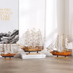Wooden Sailboat Model Ornaments - Image 3