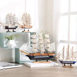 Wooden Sailboat Model Ornaments - Image 2