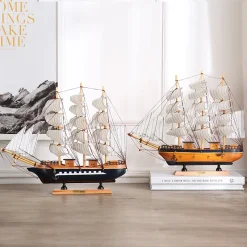 Wooden Sailboat Model Ornaments - Image 5