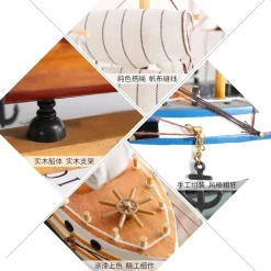 Wooden Sailboat Model Ornaments - Image 6
