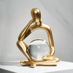 Sculpture Abstract Golden Figures - Image 6