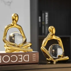 Sculpture Abstract Golden Figures - Image 5