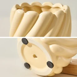 Cream Yellow Flower Pot Ornament - Image 6