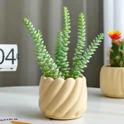 Cream Yellow Flower Pot Ornament - Image 3
