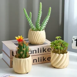 Cream Yellow Flower Pot Ornament - Image 2