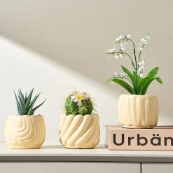 Cream Yellow Flower Pot Ornament - Image 5