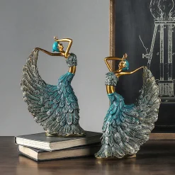 Handcrafted Peacock Dancer Statue - Image 6