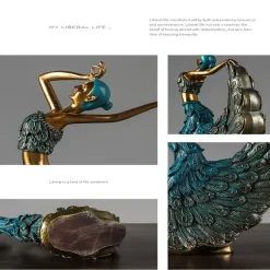 Handcrafted Peacock Dancer Statue - Image 5