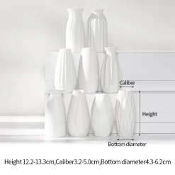 White Nordic Ceramic Flower Vase - Image 3