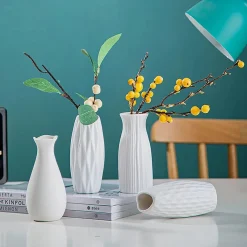 White Nordic Ceramic Flower Vase - Image 5