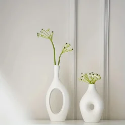 White Ceramic Hollow Vases - Image 6