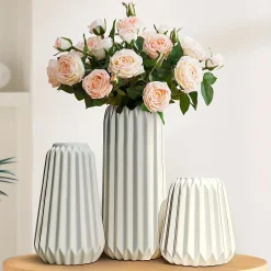 Ceramic Vertical Pattern Vase - Image 6