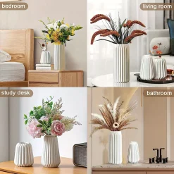 Ceramic Vertical Pattern Vase - Image 4